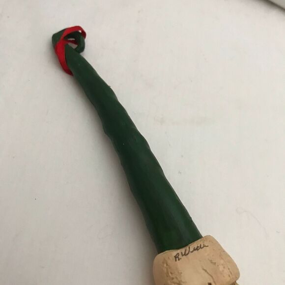 #1297 Santa Clause resin Mop green cap ornament  7 X 1 - Picture 2 of 7